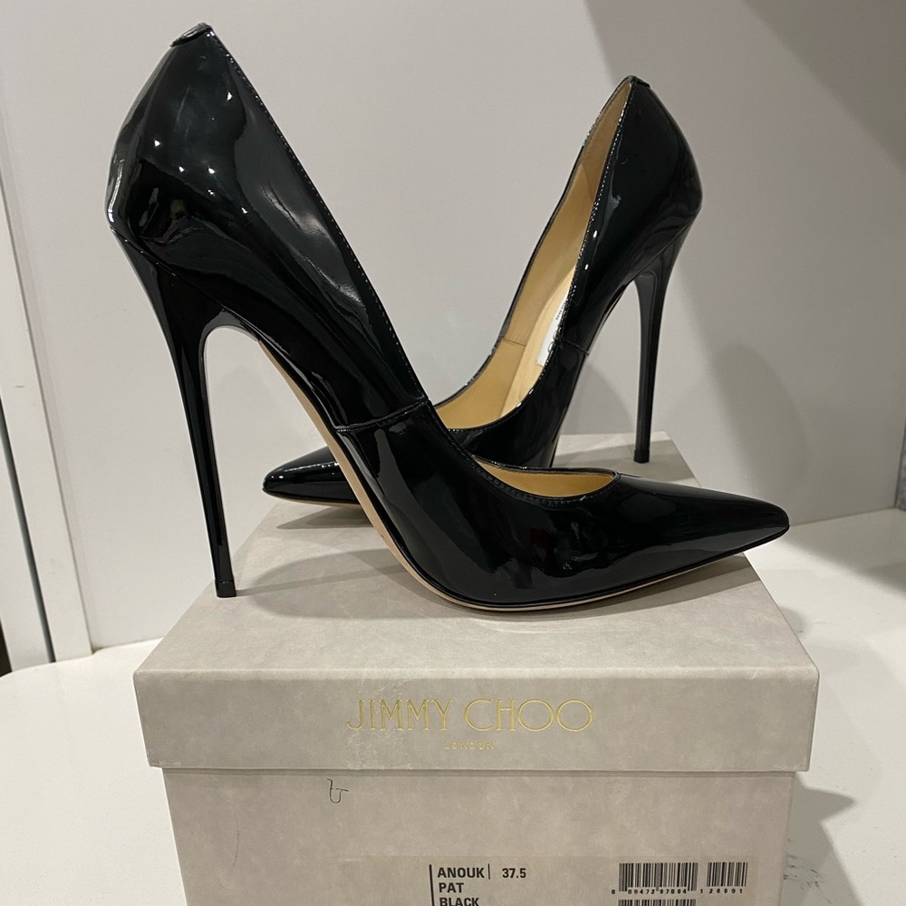 Authentic Jimmy Choo Anouk Black Patent Leather